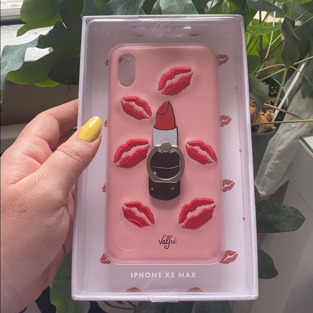 Lipstick design iPhone XS Max case with ring stand